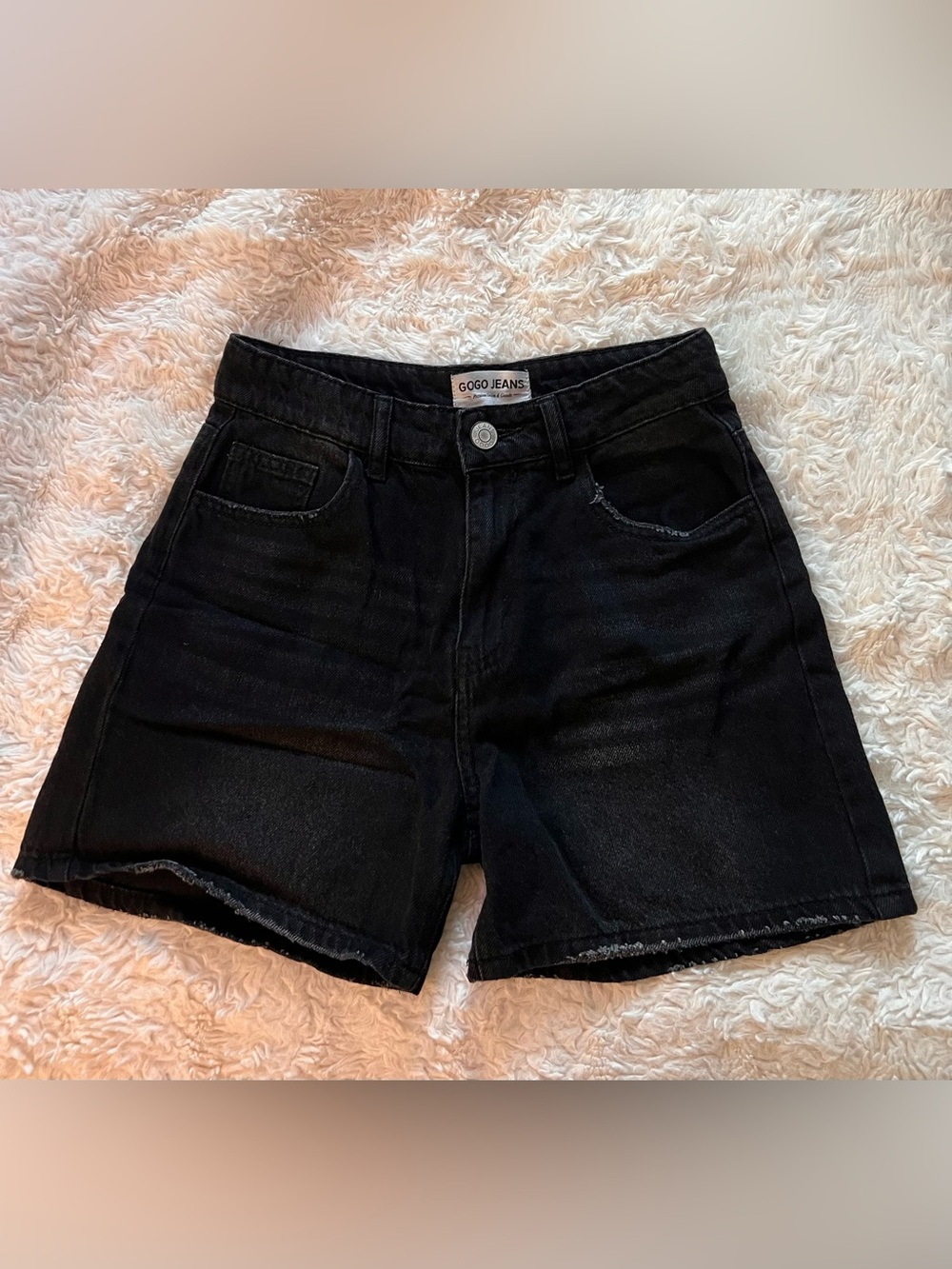 Gogo Jeans Black High-Waist Denim Shorts